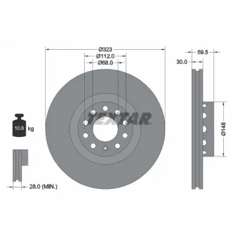 Jeu de 2 disques de frein avant TEXTAR 92122103