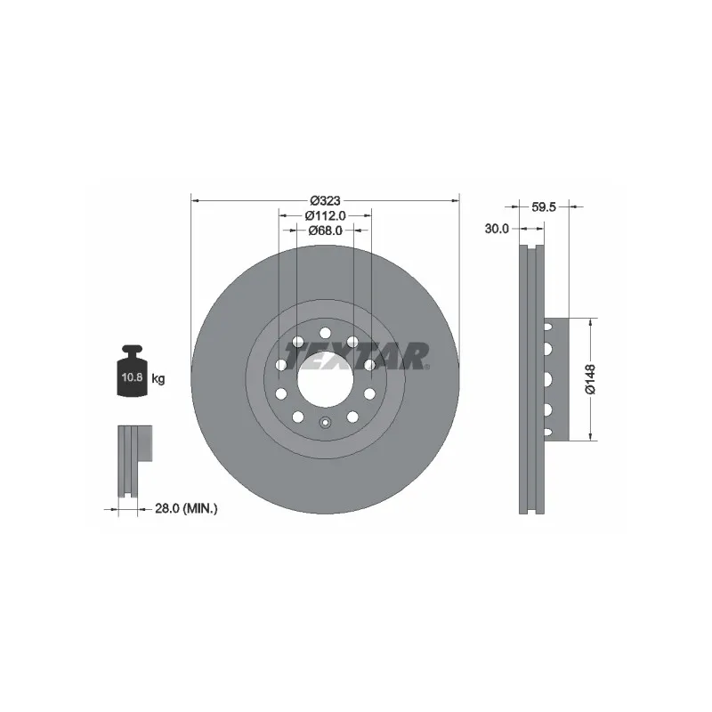 Jeu de 2 disques de frein avant TEXTAR 92122103