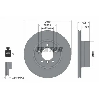 Jeu de 2 disques de frein avant TEXTAR 92122503