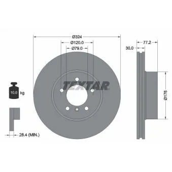 Jeu de 2 disques de frein avant TEXTAR 92122605
