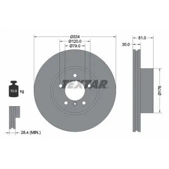 Jeu de 2 disques de frein avant TEXTAR 92122805
