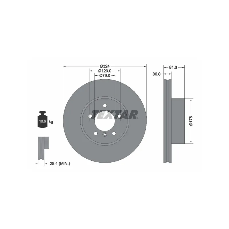 Jeu de 2 disques de frein avant TEXTAR 92122805