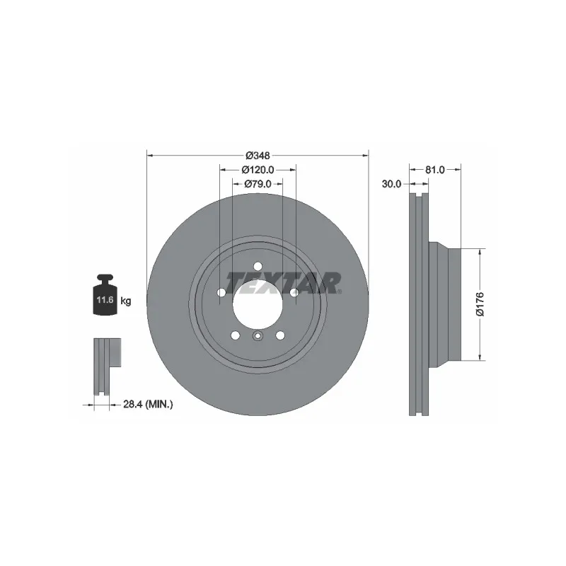 Jeu de 2 disques de frein avant TEXTAR 92122905