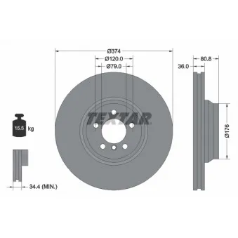 Jeu de 2 disques de frein avant TEXTAR 92123003