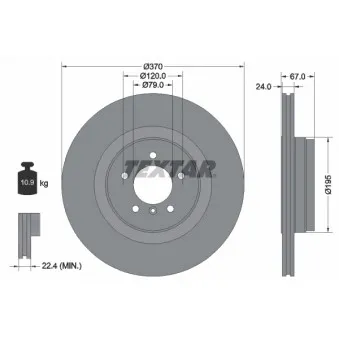 Jeu de 2 disques de frein arrière TEXTAR 92123303