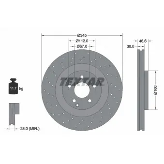 Jeu de 2 disques de frein avant TEXTAR 92123703