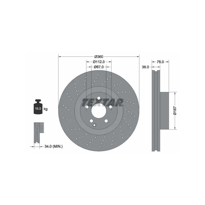 Jeu de 2 disques de frein avant TEXTAR 92124200