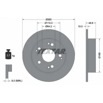 Jeu de 2 disques de frein arrière TEXTAR 92125103