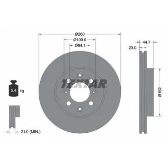 Jeu de 2 disques de frein avant TEXTAR 92125200