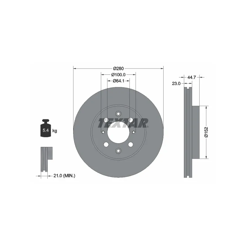 Jeu de 2 disques de frein avant TEXTAR 92125200
