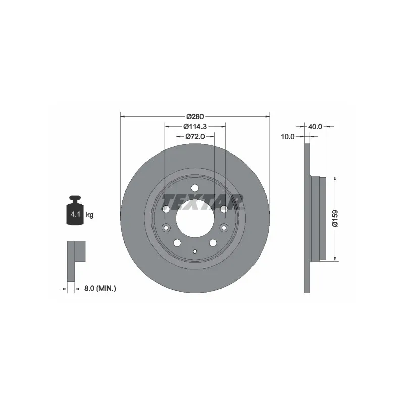 Jeu de 2 disques de frein arrière TEXTAR 92125603