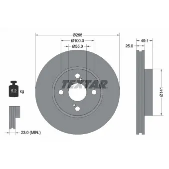 Jeu de 2 disques de frein avant TEXTAR 92125903