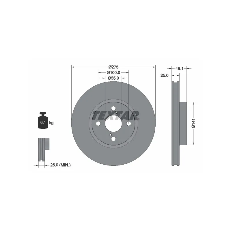 Jeu de 2 disques de frein avant TEXTAR 92126003