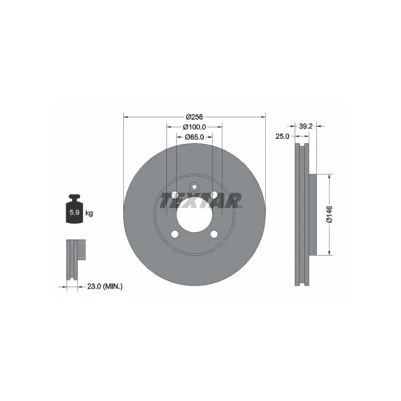 Jeu de 2 disques de frein avant TEXTAR 92128300