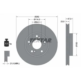 Jeu de 2 disques de frein avant TEXTAR 92128400