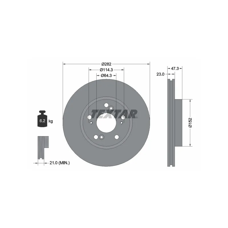 Jeu de 2 disques de frein avant TEXTAR 92128400