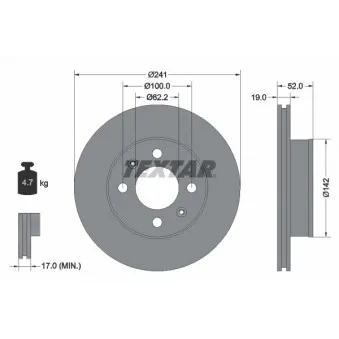 Jeu de 2 disques de frein avant TEXTAR 92128500