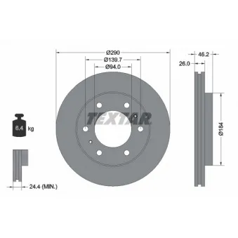 Jeu de 2 disques de frein avant TEXTAR 92128803