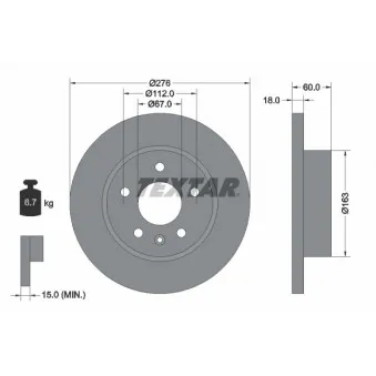 Jeu de 2 disques de frein avant TEXTAR 92129203