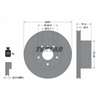 Jeu de 2 disques de frein avant TEXTAR 92129700