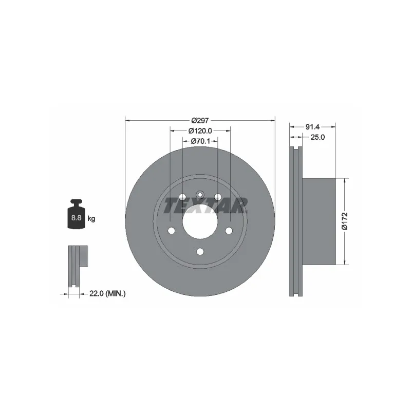 Jeu de 2 disques de frein avant TEXTAR 92129700