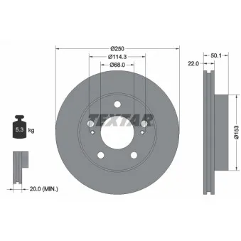 Jeu de 2 disques de frein avant TEXTAR 92129800