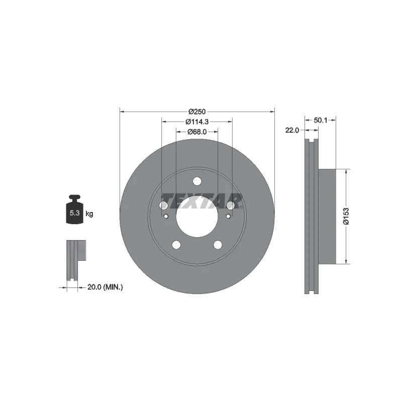 Jeu de 2 disques de frein avant TEXTAR 92129800