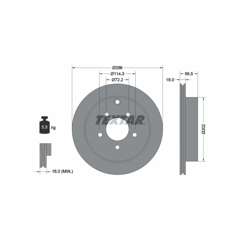 Jeu de 2 disques de frein arrière TEXTAR 92130100