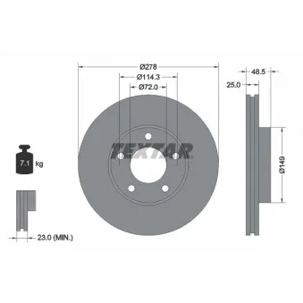 Jeu de 2 disques de frein avant TEXTAR 92130303