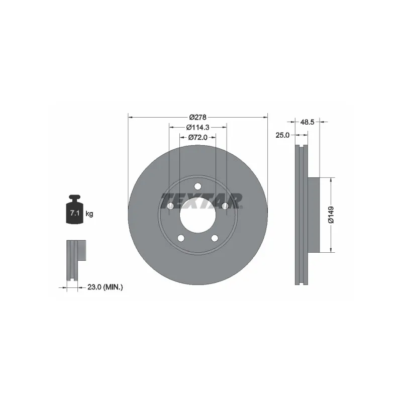 Jeu de 2 disques de frein avant TEXTAR 92130303