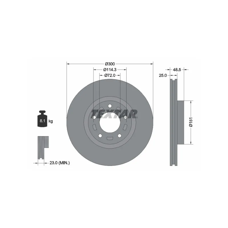 Jeu de 2 disques de frein avant TEXTAR 92130403