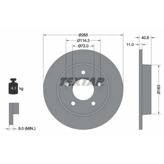 Jeu de 2 disques de frein arrière TEXTAR 92130500