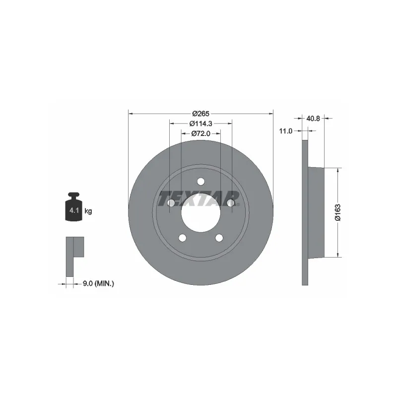 Jeu de 2 disques de frein arrière TEXTAR 92130500
