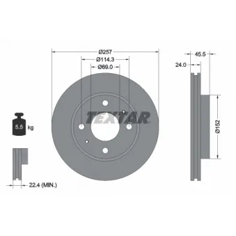 Jeu de 2 disques de frein avant TEXTAR 92130800