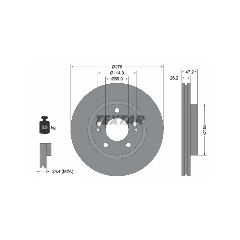Jeu de 2 disques de frein avant TEXTAR 92131000