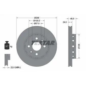 Jeu de 2 disques de frein avant TEXTAR 92131100