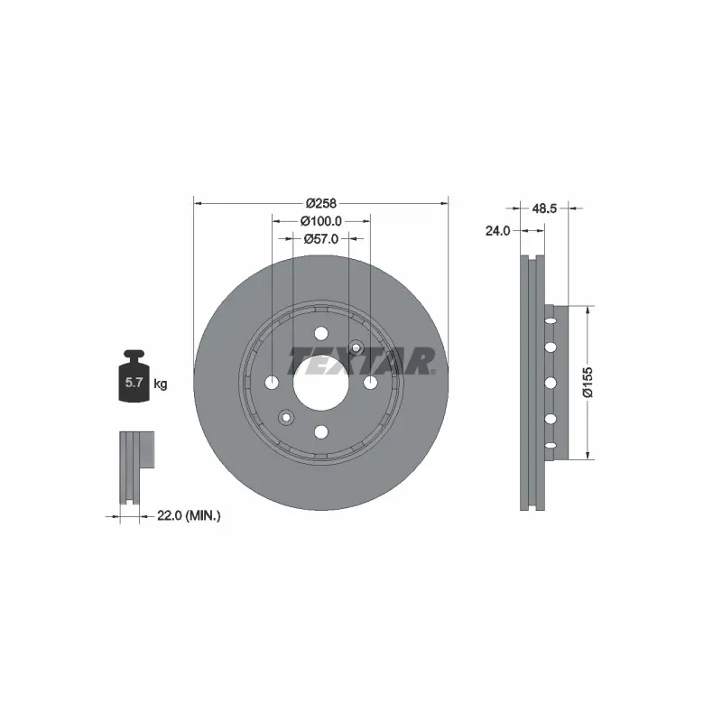 Jeu de 2 disques de frein avant TEXTAR 92131100