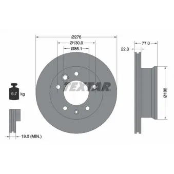 Jeu de 2 disques de frein avant TEXTAR 92131503