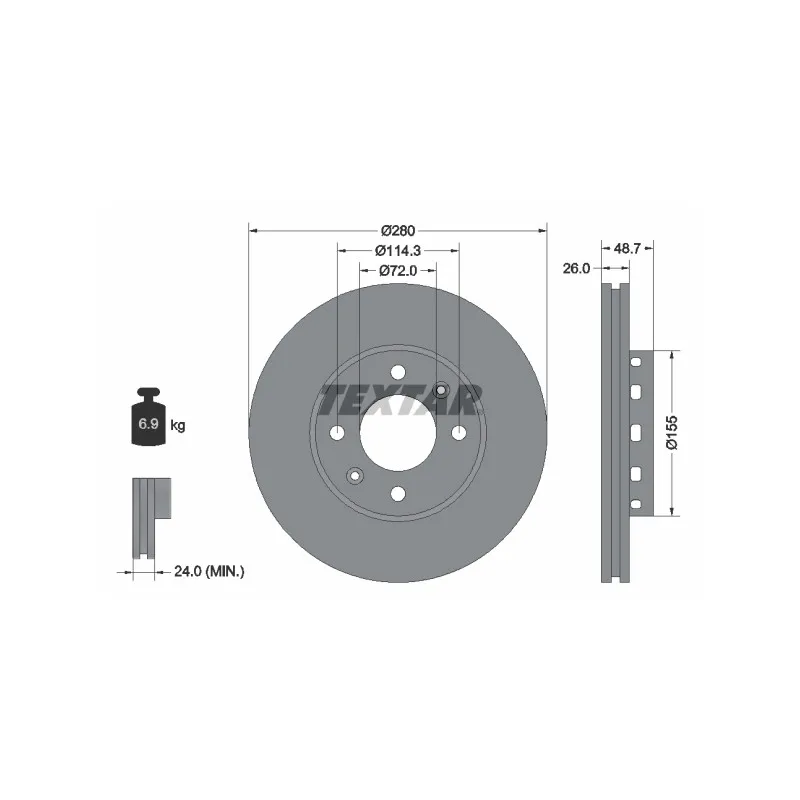 Jeu de 2 disques de frein avant TEXTAR 92131700
