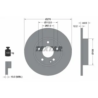 Jeu de 2 disques de frein avant TEXTAR 92131803