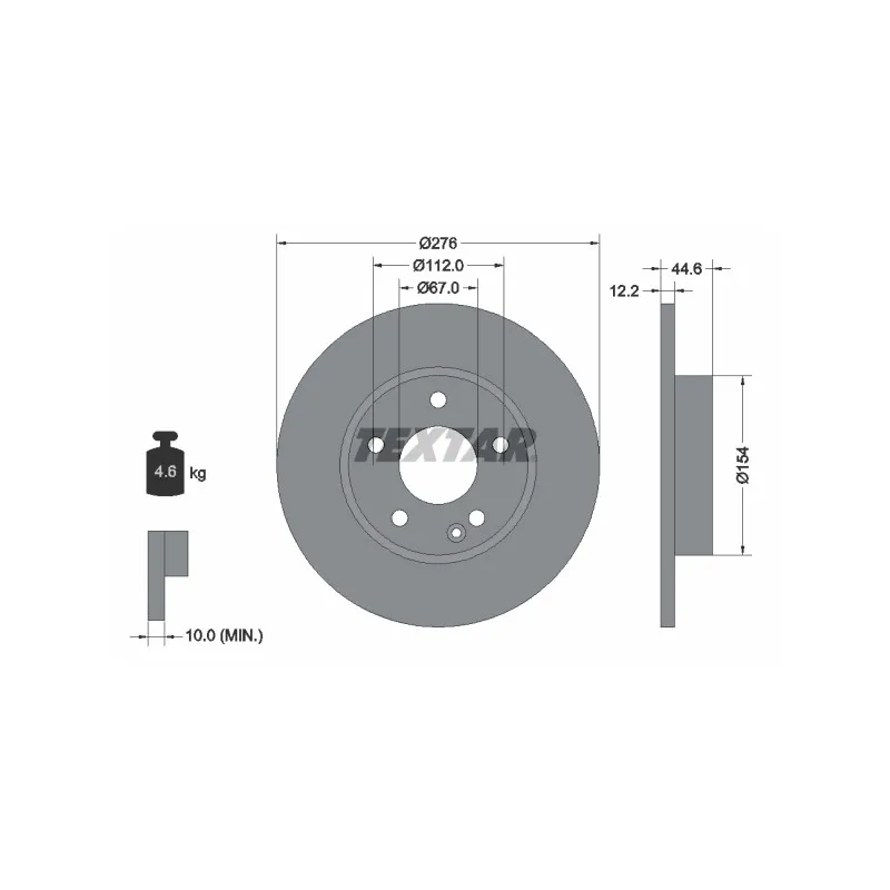Jeu de 2 disques de frein avant TEXTAR 92131803