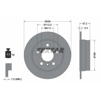 Jeu de 2 disques de frein arrière TEXTAR 92132103