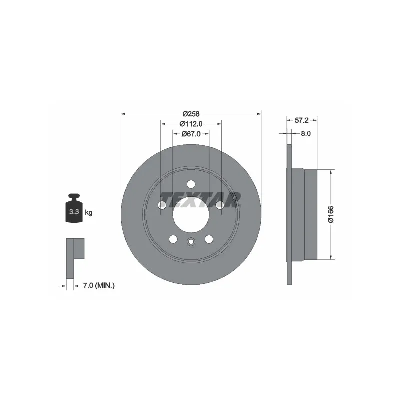Jeu de 2 disques de frein arrière TEXTAR 92132103