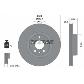 Jeu de 2 disques de frein avant TEXTAR 92132205