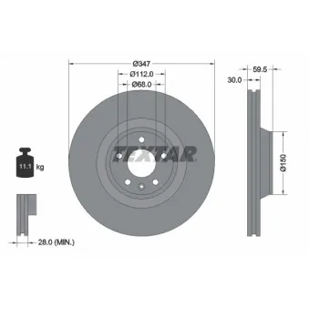 Jeu de 2 disques de frein avant TEXTAR 92132405