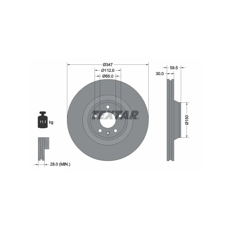 Jeu de 2 disques de frein avant TEXTAR 92132405