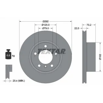 Jeu de 2 disques de frein avant TEXTAR 92132805