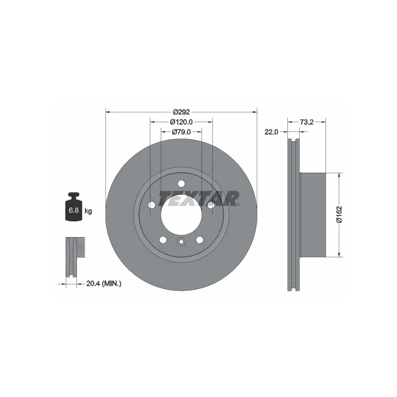 Jeu de 2 disques de frein avant TEXTAR 92132805