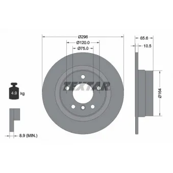 Jeu de 2 disques de frein arrière TEXTAR 92133103