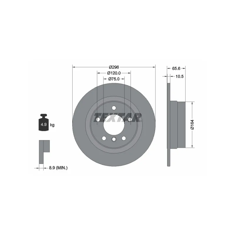 Jeu de 2 disques de frein arrière TEXTAR 92133103